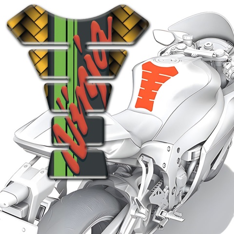 Kawasaki Tank Pad Protector Yellow Mosaic Design 