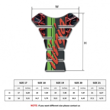 Kawasaki Tank Protector Nija Red logo 3D Spider web Design Base