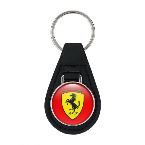 Ferrari Key Fob Leather Red Yellow Logo Edition