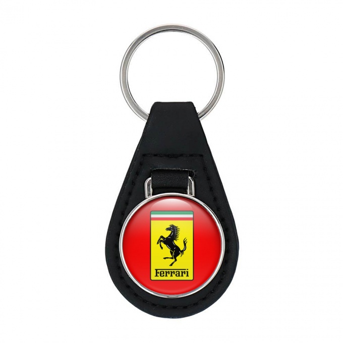 Ferrari Keyring Holder Leather Red Yellow Classic