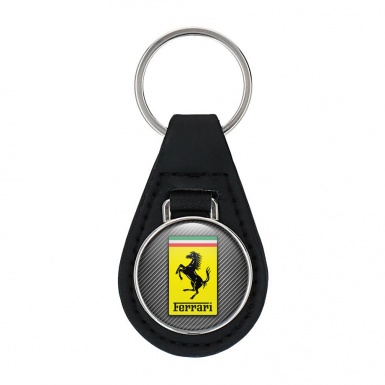 Ferrari Leather Keychain Light Carbon Yellow Classic