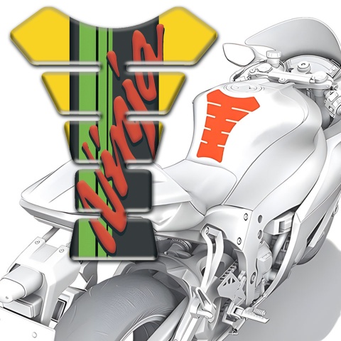Kawasaki Tank Fuse Ninja Model Yellow Print Base 