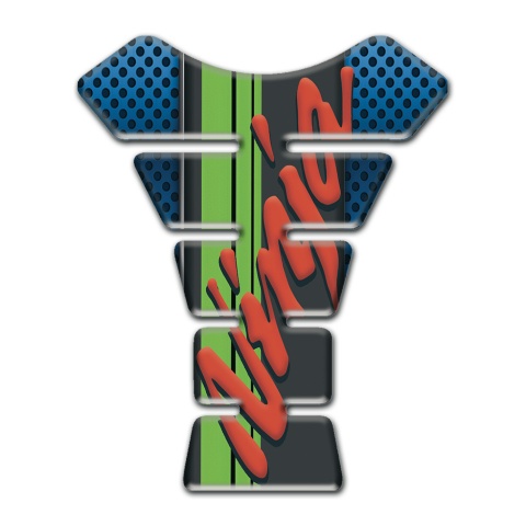 Kawasaki Tank Pad Motorbike Ninja Model Blue Perforated Background 