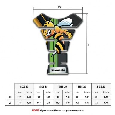 Kawasaki Tank Pad Motorbike Black with Yellow Decoration and Anime Logo