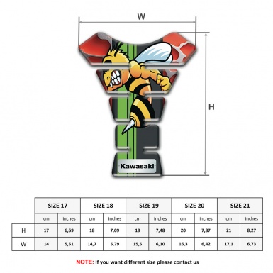 Kawasaki Tank Guard Pads Red Parts Base Cartoon Logo