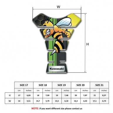 Kawasaki Tank Pad Motorbike Silicone Sticker with Cartoon Logo Style