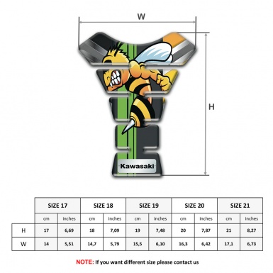 Kawasaki Tank Guard Pads High-Quality  Model with Cartoon Logo Style