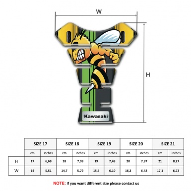 Kawasaki Tank Protector Yellow Base Motive with Cartoon Logo style