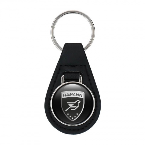 BMW Hamann Key Fob Leather Black Silver Shield Logo