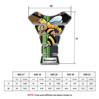 Kawasaki Tank Protector Cartoon Logo Style Silicone Sticker