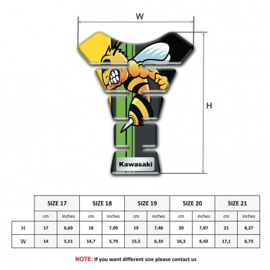 Kawasaki Tank Pad Motorbike Yellow Black Halves Bacground with Cartoon Logo Design 