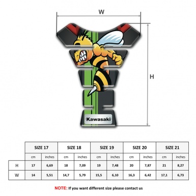 Kawasaki Tank Pad Protector Silicone Sticker withcartoon Logo Design 
