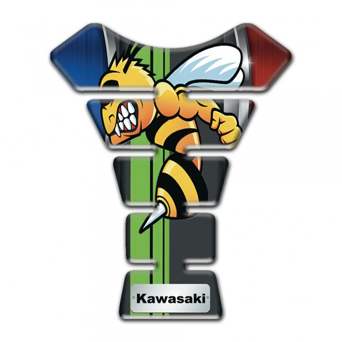 Kawasaki Tank Guard Pads Blue Red Colors Decoration with Cartoon Logo