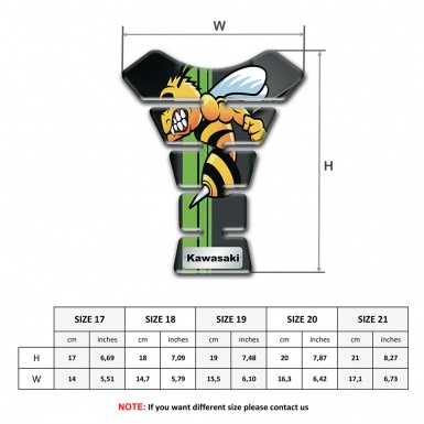 Kawasaki Tank Pad Motorbike Gray Blacck decoration with Cartoon Logo design