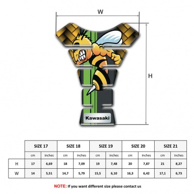 Kawasaki Tank Guard Pads Yellow Misaic Base Cartoon Logo Style