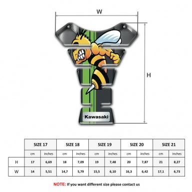 Kawasaki Tank Fuse Gray Leather Base Cartoon logo