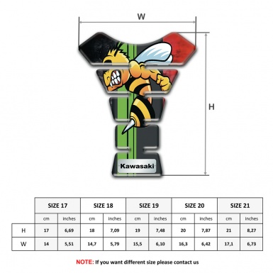 Kawasaki Tank Pad Motorbike Stylish Edition Cartoon Logo Style