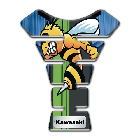 Kawasaki Tank Guard Pads Navy Blue Design with Cartoon Logo 