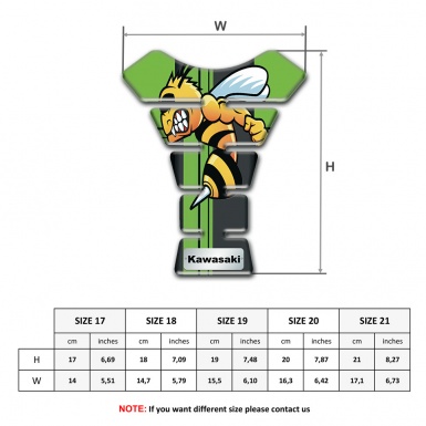 Kawasaki Tank Pad Protector Fresh Green Design with Cartoon Logo Style
