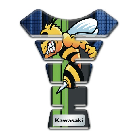 Kawasaki Tank Pad Protector Dark Blue Details wiith Cartoon Logo Design 