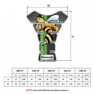 Kawasaki  Tank Protector Classic Carbon Model with Cartoon Logo