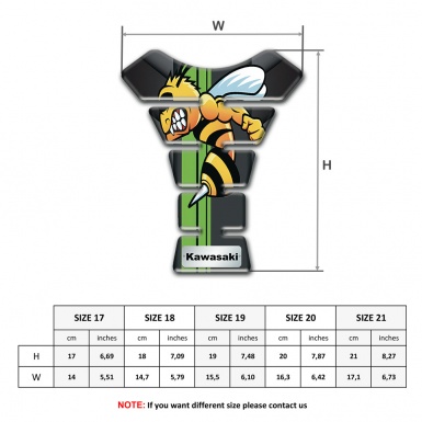 Kawasaki Tank Pad Protector Stylish Design wit cartoon Logo Panel