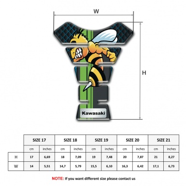 Kawasaki Tank Protector Neon Mesh Background with Anime Logo Style