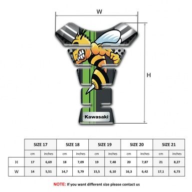 Kawasaki Tank Pad Protector Anti Slip Sticker Center  with Cartoon Logo 