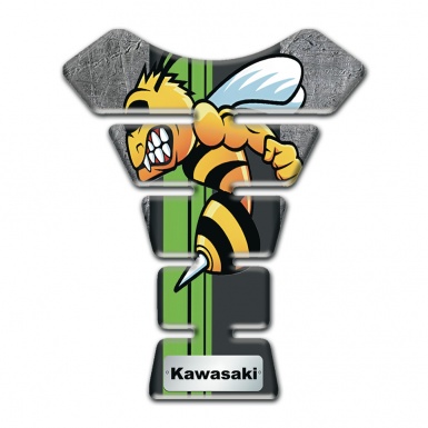 Kawasaki  Tank Guard Pads Stone Texture Base Effect with Anime Logo 