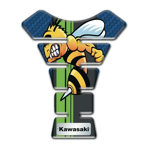Kawasaki Tank Fuse Navy Blue Carbon Model with Anime Logo