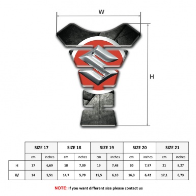 Suzuki Tank Pad Motorbike Mixed Gray Black Base with Red Silver logo 