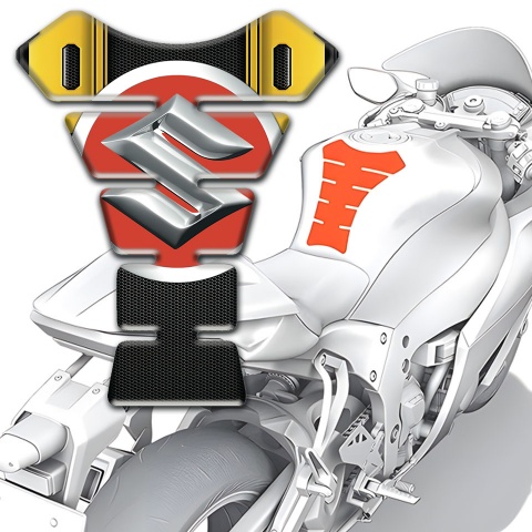 Suzuki Tank Pad Protector Stylish Black yellow Design 