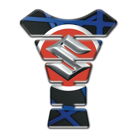 Suzuki Tank Protector Black Base with Blue Crossed Lines Edition 