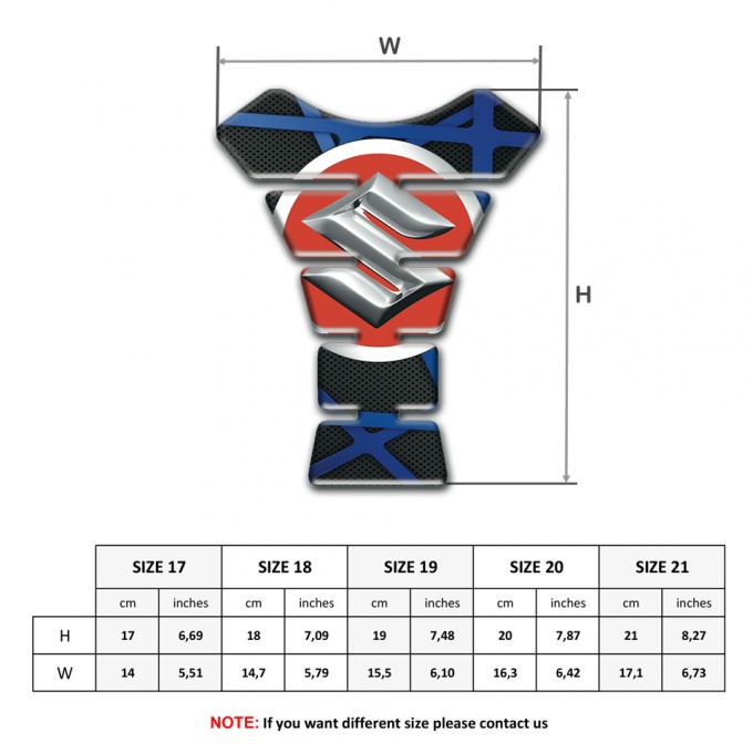 Suzuki Tank Protector Black Base with Blue Crossed Lines Edition | Tank ...