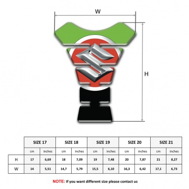 Suzuki Tank Pad Protector Green Black Base Silver Big Logo 