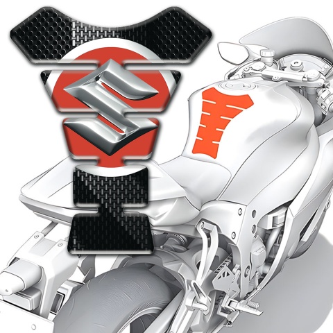 Suzuki Tank Guard Pads Black Gray Carbon decoration 