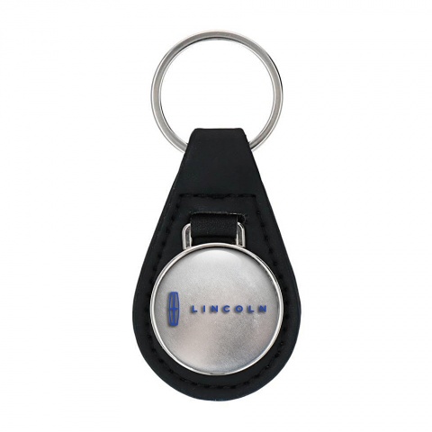 Lincoln Keychain Leather Silver Asphalt Classic Blue Logo