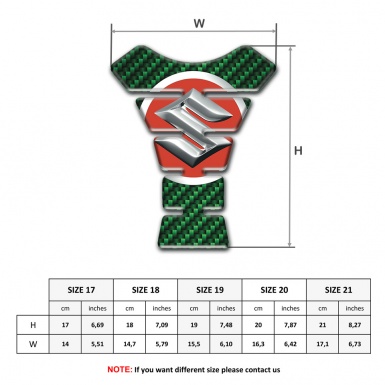 Suzuki Tank Pad Protector Green carbon design 