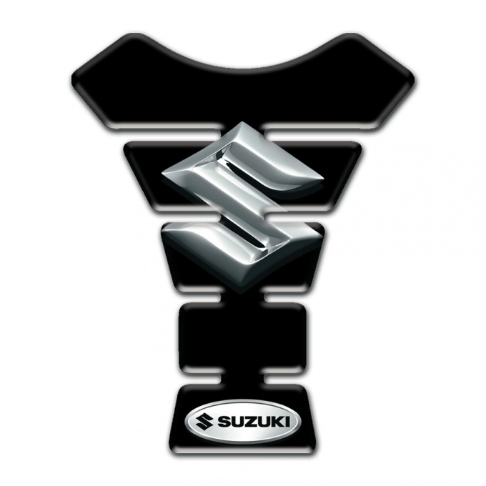 Suzuki Tank Fuse Black Base with 3D Silver logo 