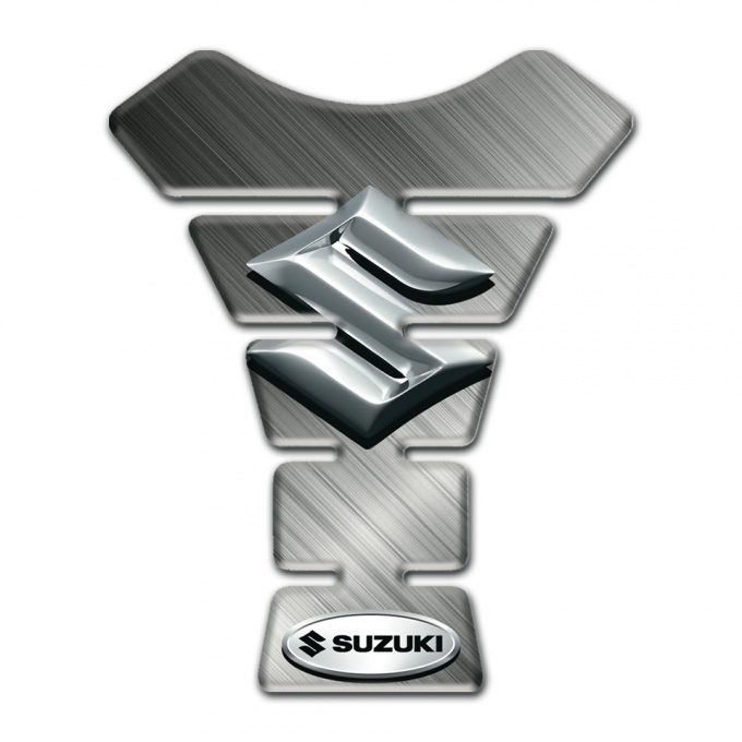 Suzuki Tank Pad Motorbike Matte Base Style with 3D Silver logo