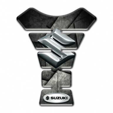 Suzuki Tank Protector Mixed Black Gray Details with 3D Silver Logo 