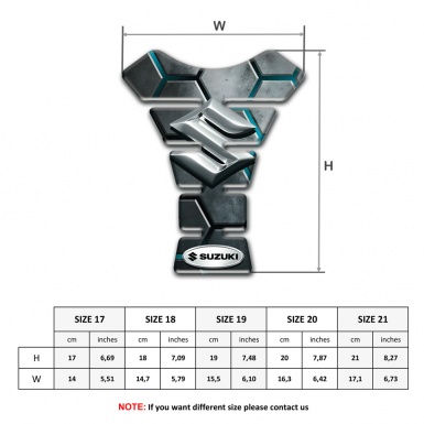 Suzuki Tank Pad Protector Turquoise Channels Design 