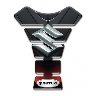 Suzuki Tank Pad Motorbike High End Modell with 3D Silver Logo 