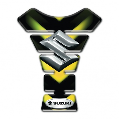 Suzuki Tank Guard Pads Green Yellow V Shape Decoration Design 