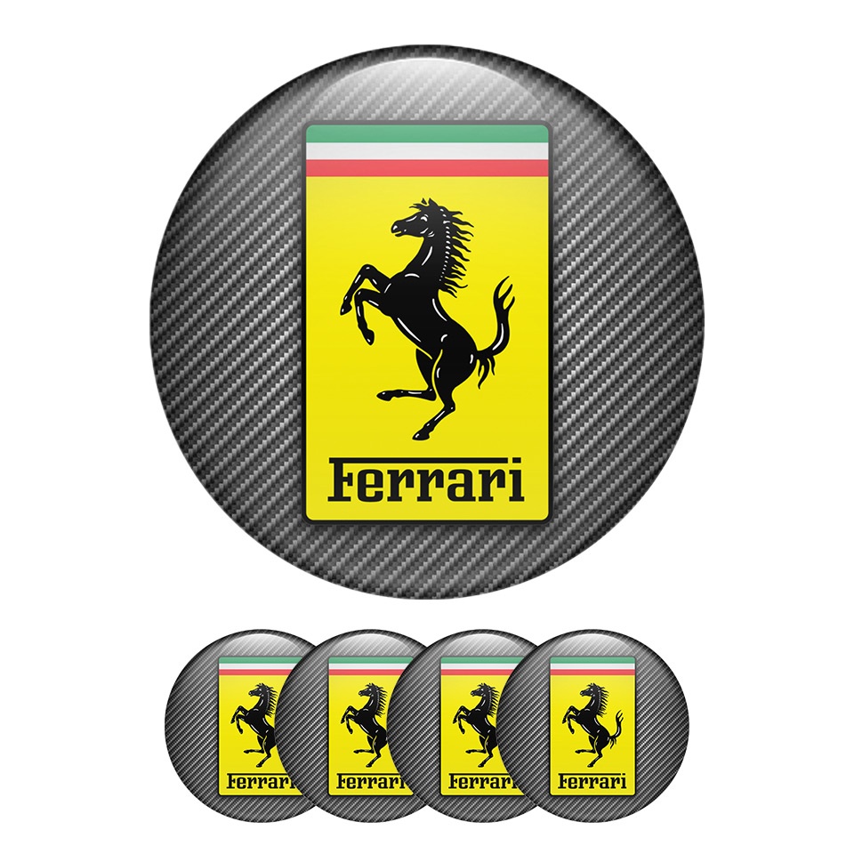 Ferrari Wheel Center Caps Emblem Italy Flag Design, Wheel Emblems, Stickers