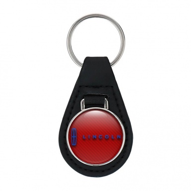 Lincoln Key Fob Leather Red Carbon Classic Blue Logo