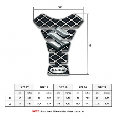 Suzuki Tank Fuse Large Metal Mesh Design with 3D Silver Logo