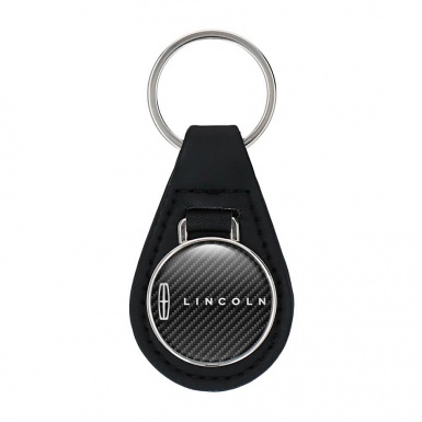 Lincoln Leather Keychain Dark Carbon Classic White Logo