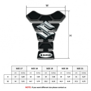 Suzuki Tank Pad Protector Black with Gray Patterns Base and Silver Logo 