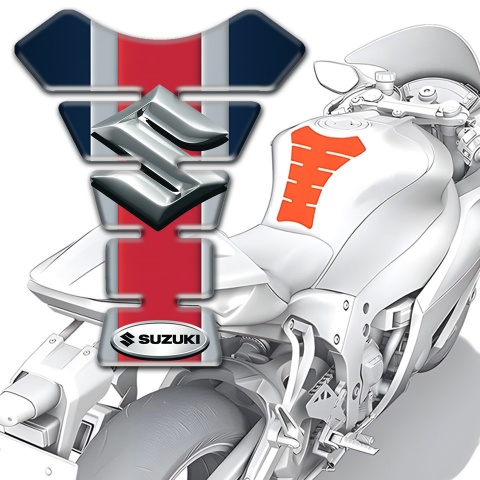 Suzuki Tank Fuse High-Quality  Model with 3D Silver logo 